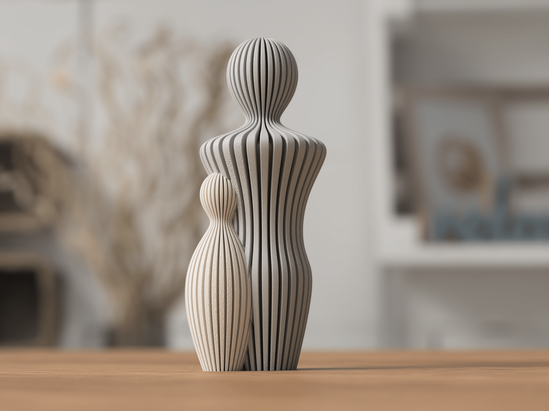 Fars Dag Skulptur med 1 Barn – Dekorativ Figur til Gave og Boligindretning