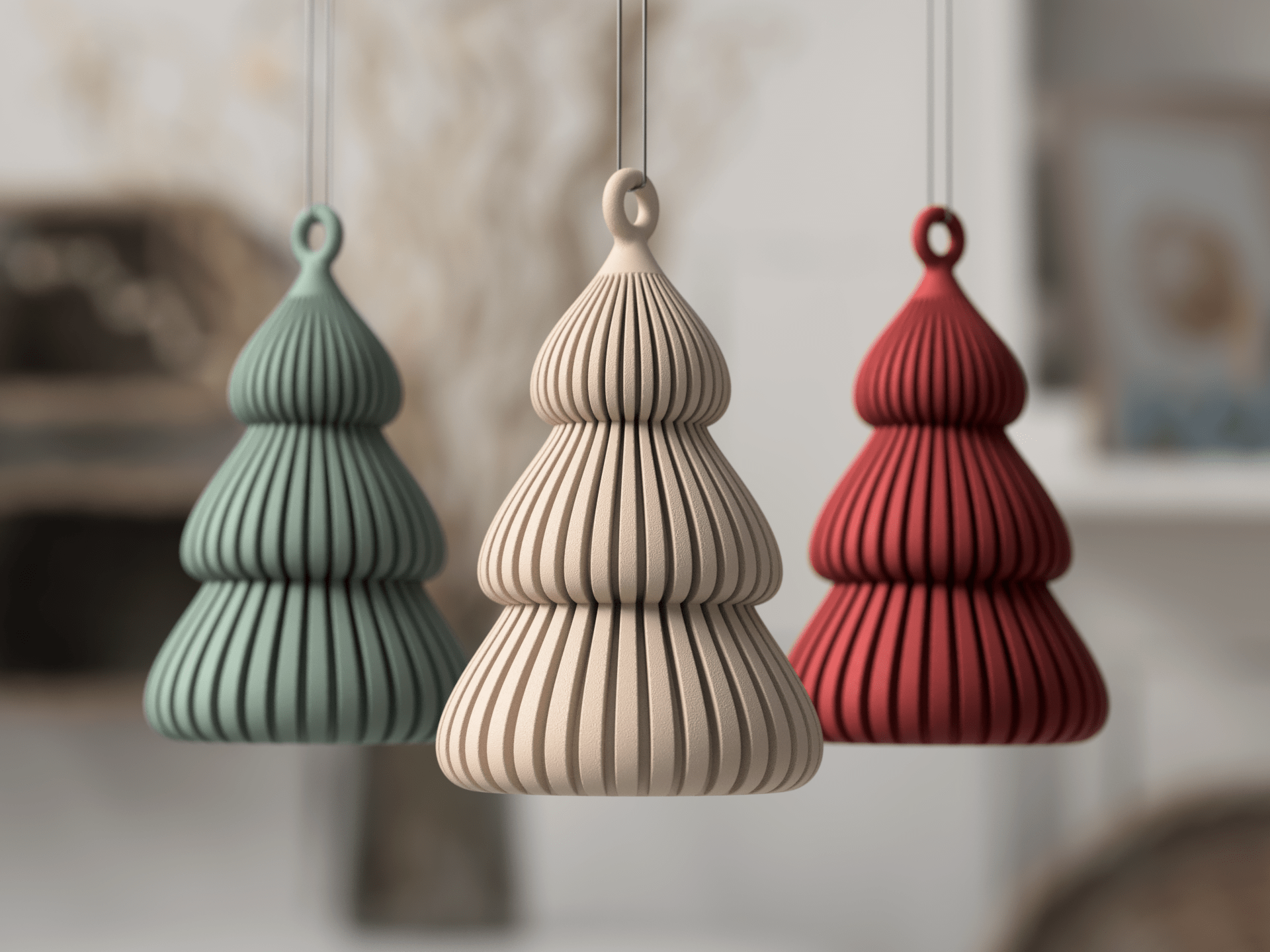 Grana juletræspynt – minimalistisk juletræ-ornament i ribbet nordisk design