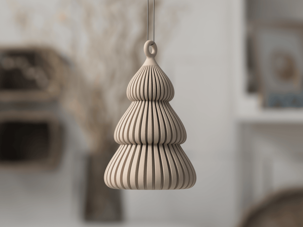 Grana juletræspynt – minimalistisk juletræ-ornament i ribbet nordisk design