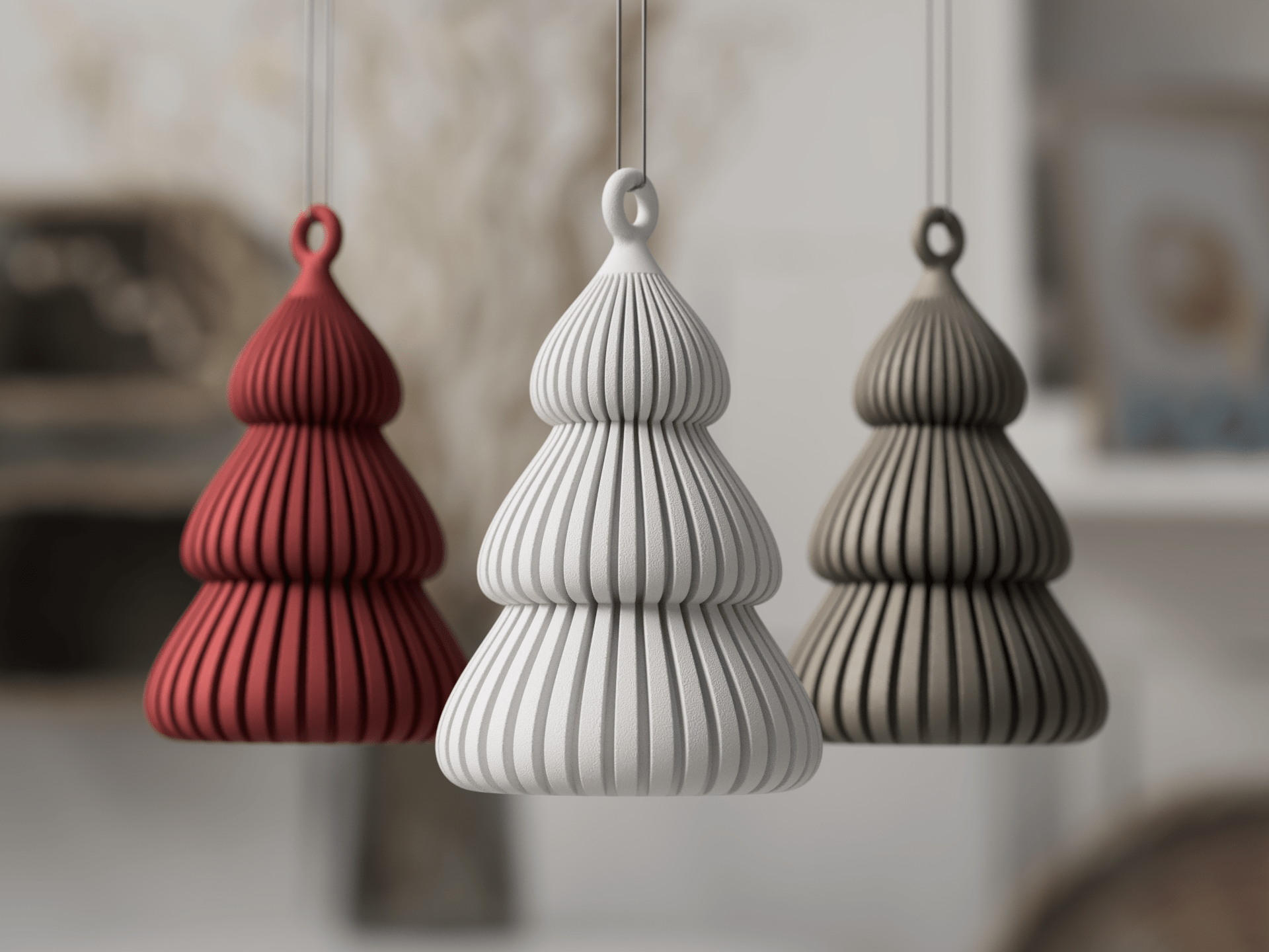 Grana juletræspynt – minimalistisk juletræ-ornament i ribbet nordisk design