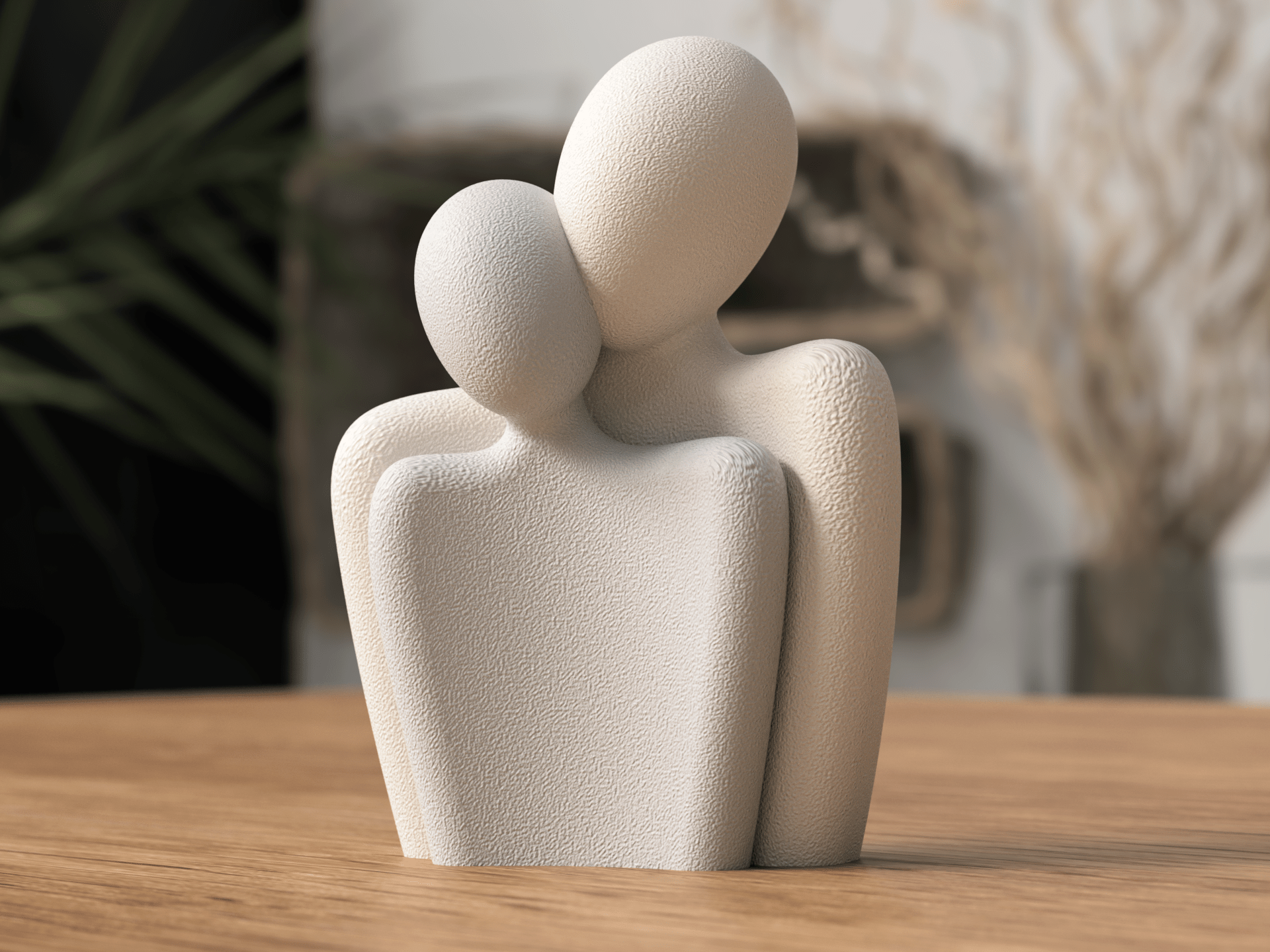 Minimalistisk Valentines parfigur i PLA – moderne boligindretning gave