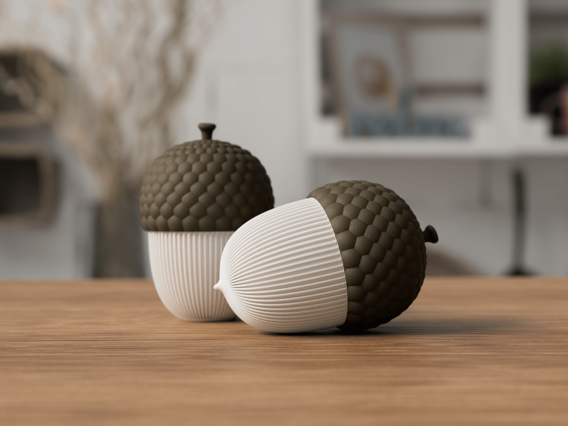 Agern beholder med LED-telys indeni