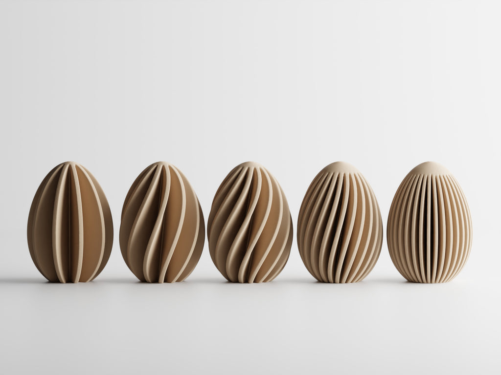 Aurelline påskeæg sæt med 5 skulpturelle æg i nordisk minimalistisk design