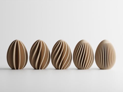 Aurelline påskeæg sæt med 5 skulpturelle æg i nordisk minimalistisk design