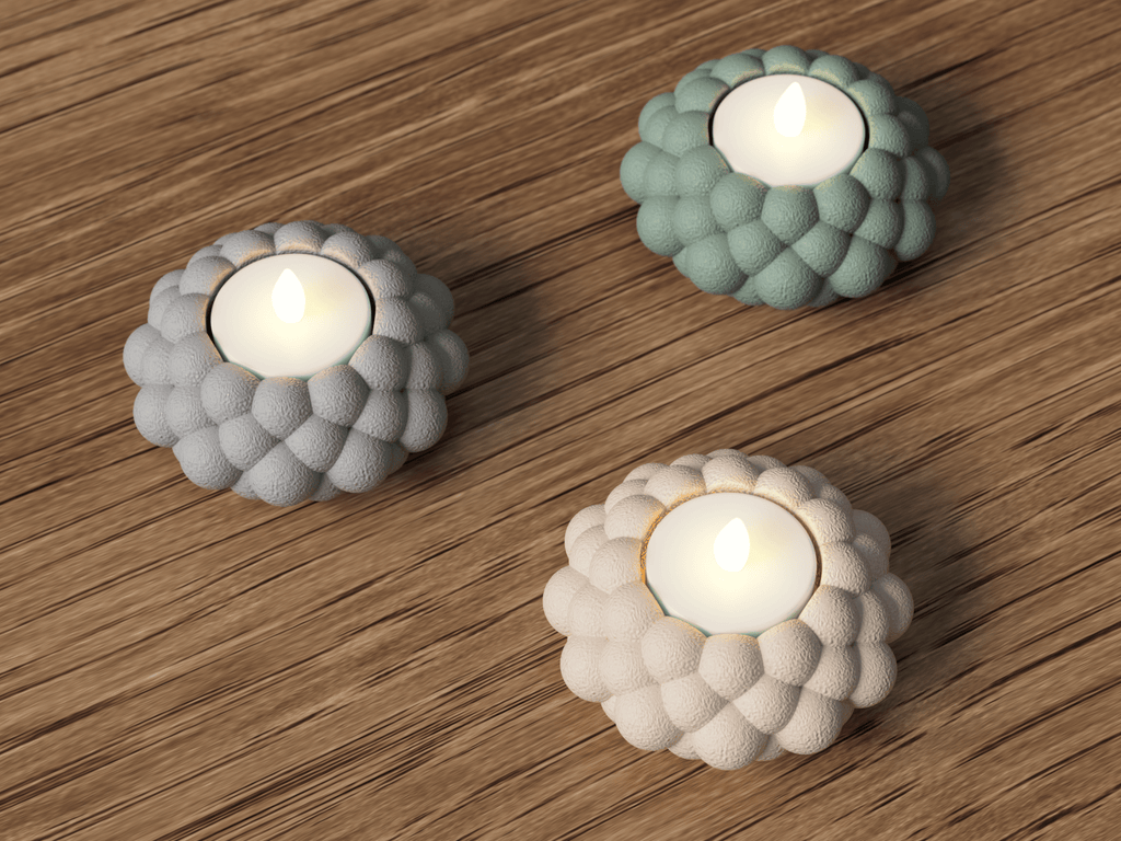 Bubble fyrfadsstage med LED-fyrfadslys - viser kompatibilitet med lys op til 39,5mm diameter