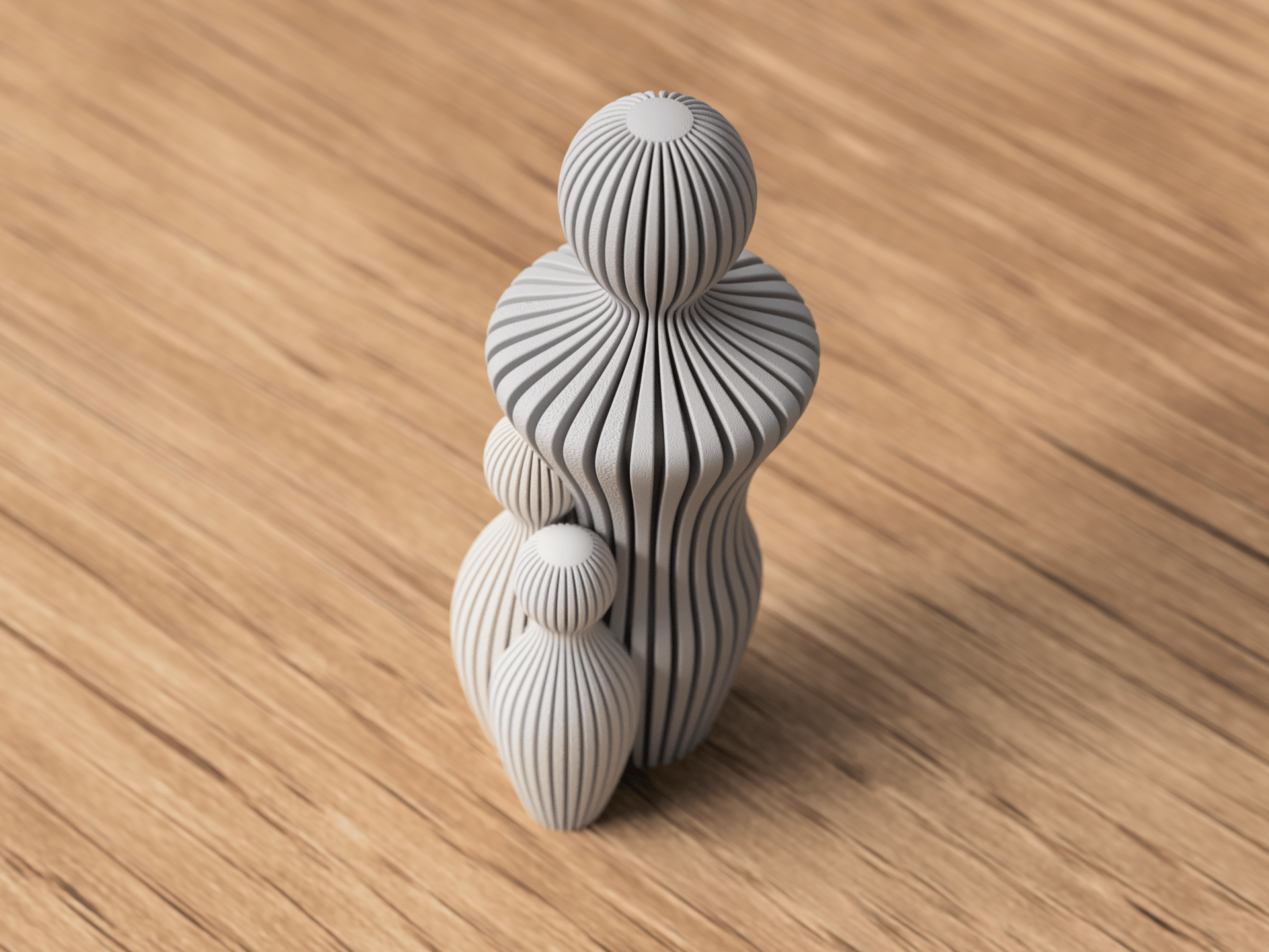 Fars Dag skulptur med 2 børn opstillet på reolopstilling i nordisk indretning