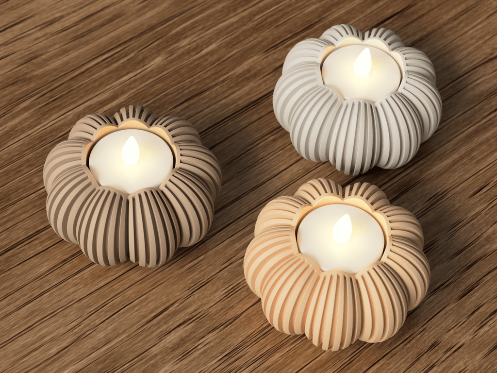 Detalje af græskar telysholder i bæredygtigt PLA-materiale