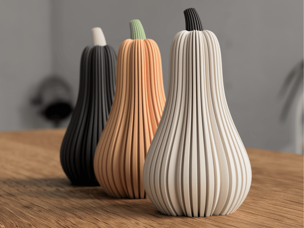 Minimalistisk græsker skulptur 160mm høj - moderne Halloween pynt i skandinavisk stil