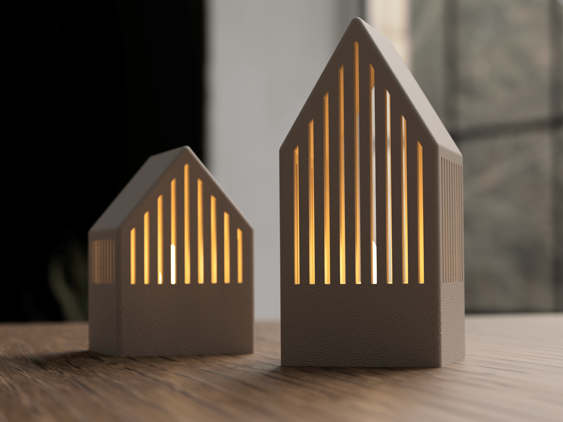 Japandi LED fyrfadshus - 3D-printet i PLA materiale
