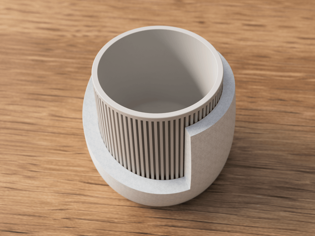 Japandi planteholder set ovenfra med 120 mm åbning til urtepotte