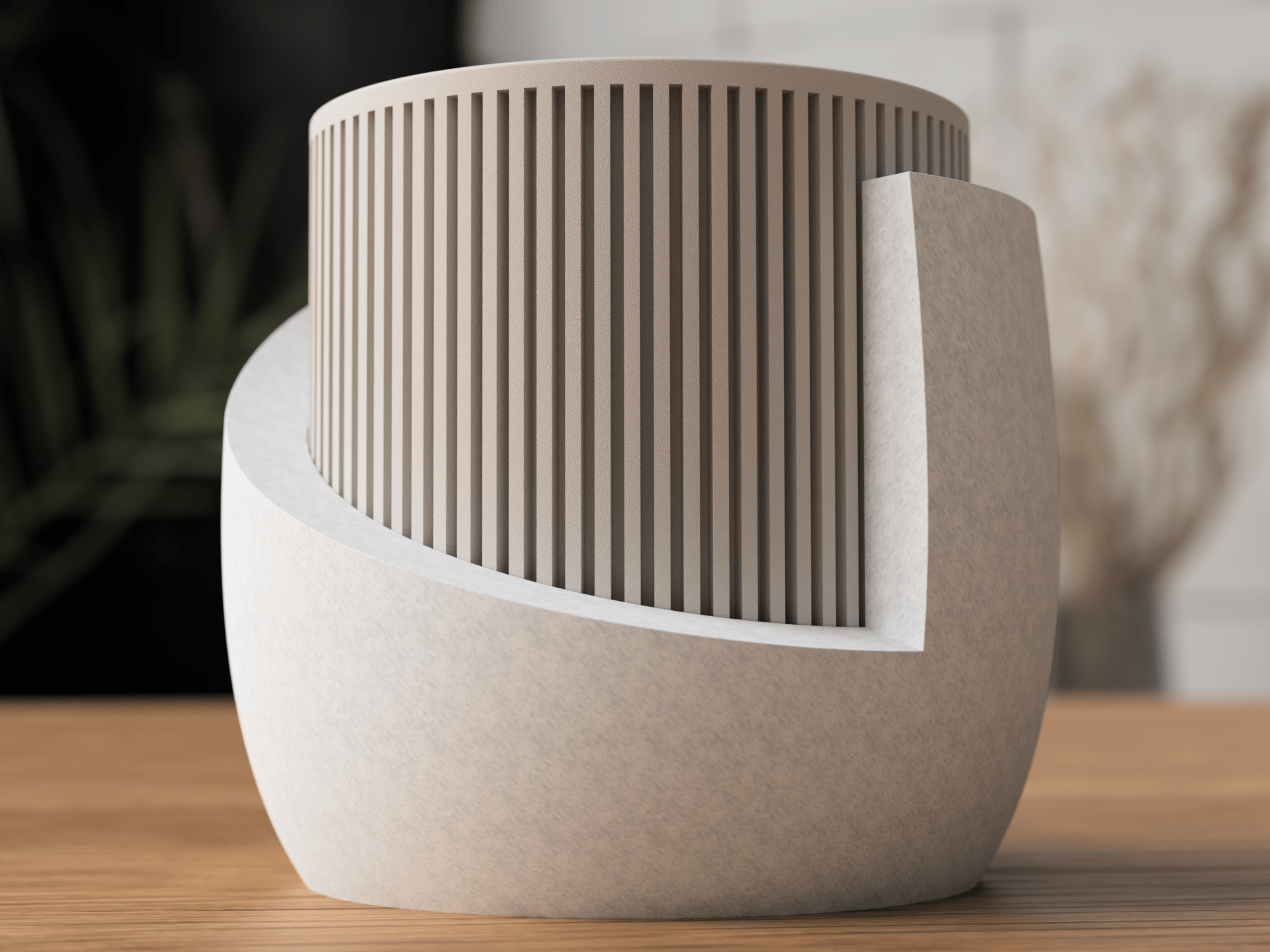 Japandi urtepotteskjuler i hvid - nordisk minimalistisk planteholder