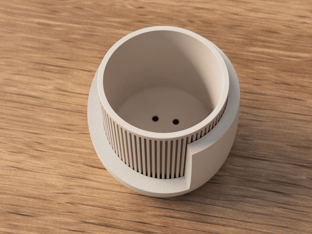 Japandi urtepotteskjuler set fra siden - minimalistisk nordisk design