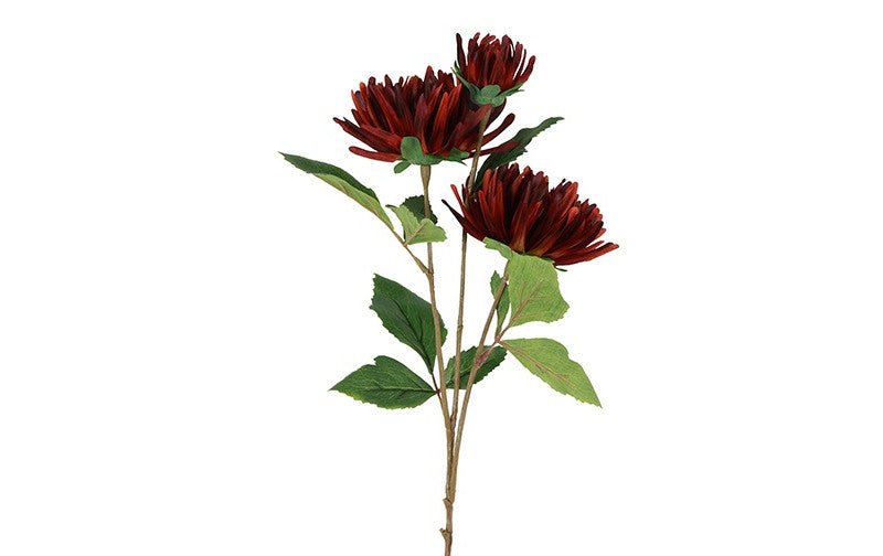 Kunstig chrysanthemum i bordeaux på 73 cm – kunstig blomst fra Homae