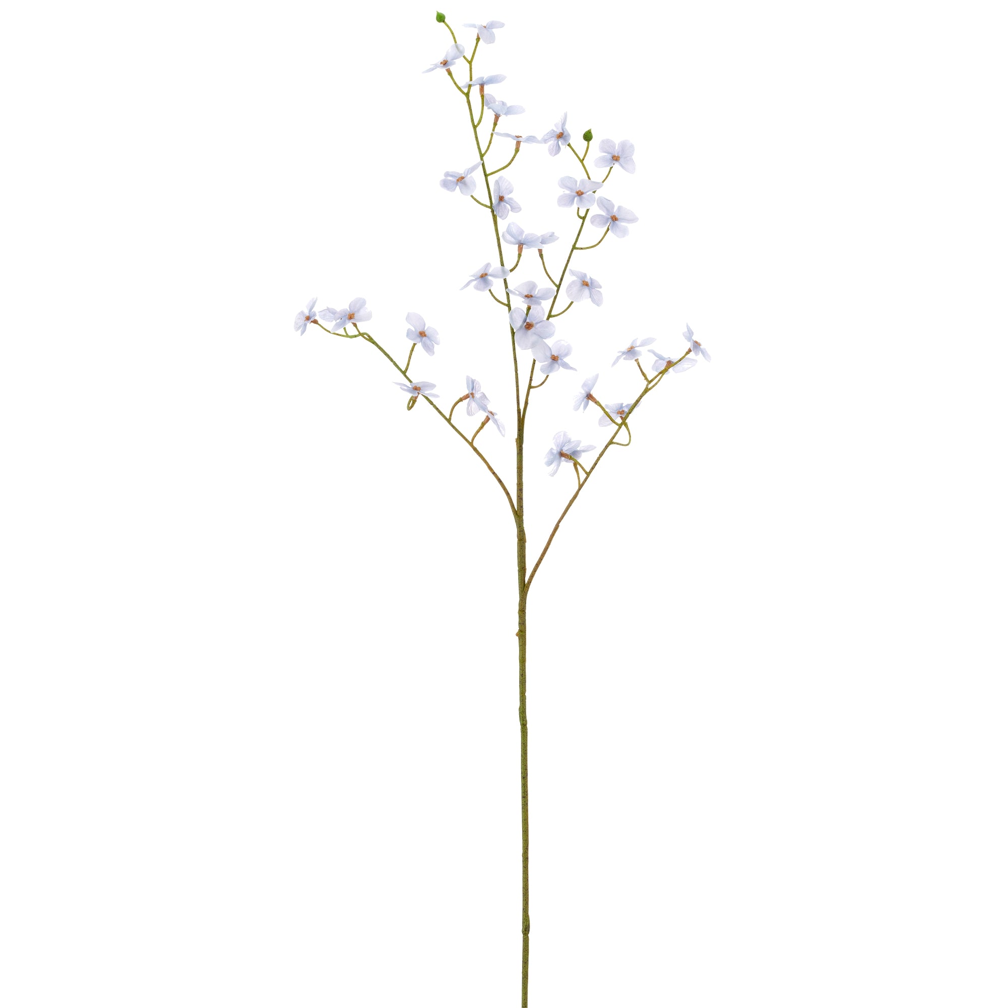 Kunstig cornus gren i lys blå på 73 cm med små blomster