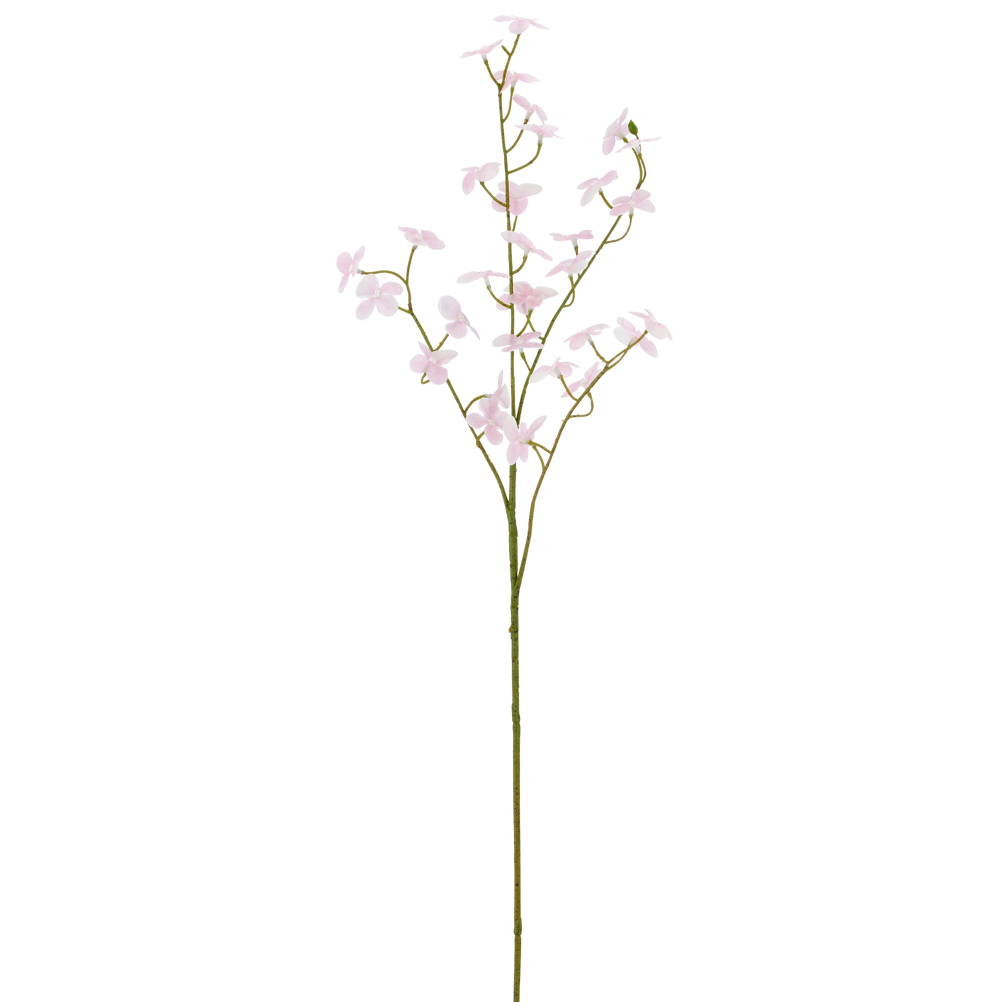 Kunstig cornus gren i lys rosa på 73 cm med små blomster