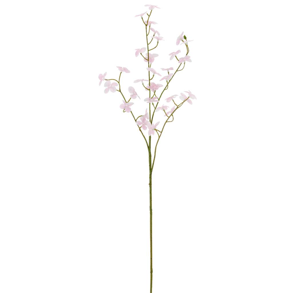 Kunstig cornus gren i lys rosa på 73 cm med små blomster