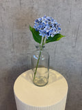 Kunstig blå hortensia på 40 cm med grønne blade