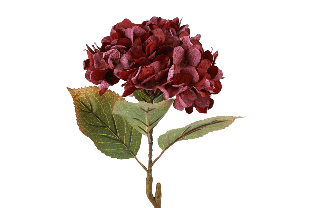 Kunstig hortensia i bordeaux på 64 cm – kunstig blomst fra Homae