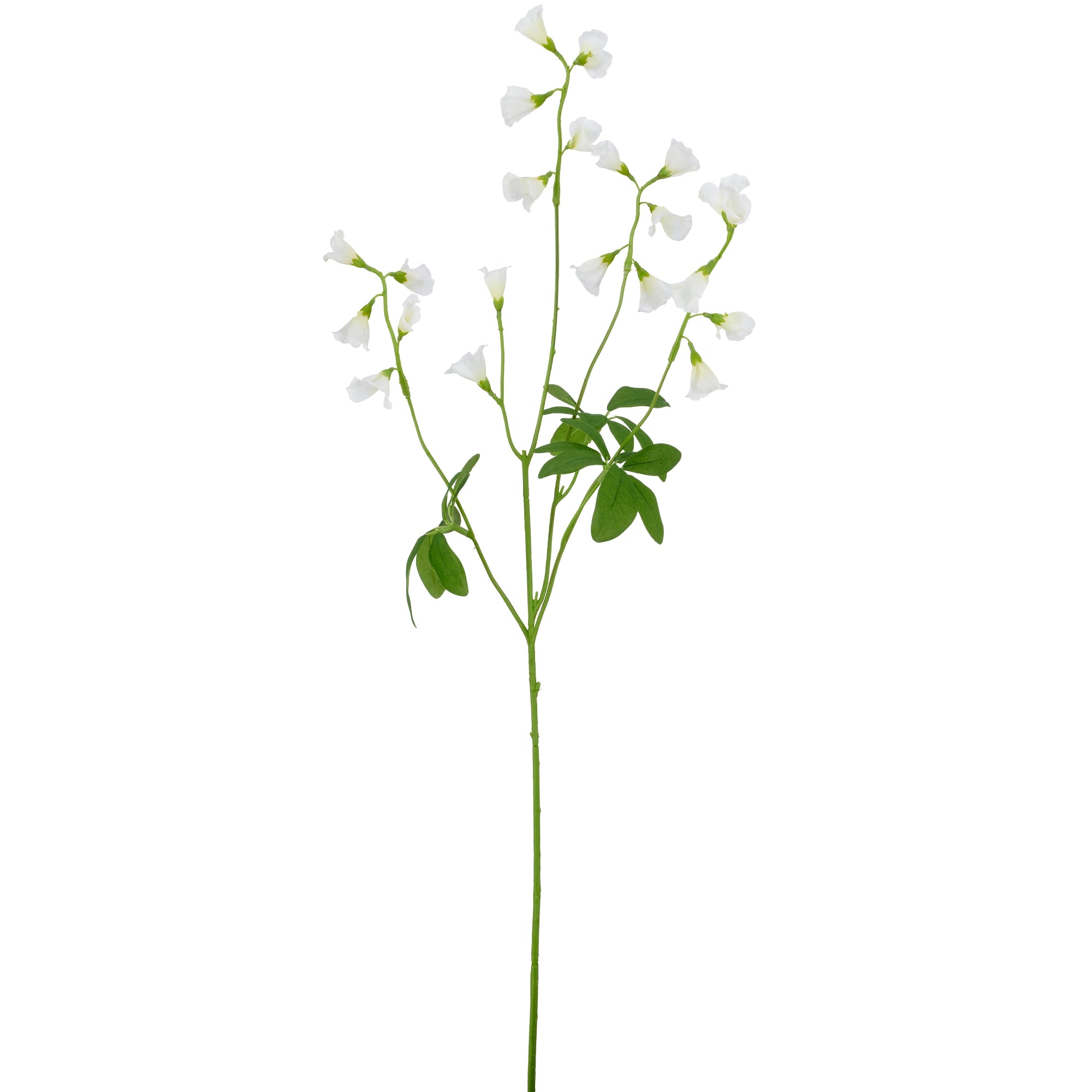 Kunstig hvid klokkeblomst på 68 cm med grønne blade