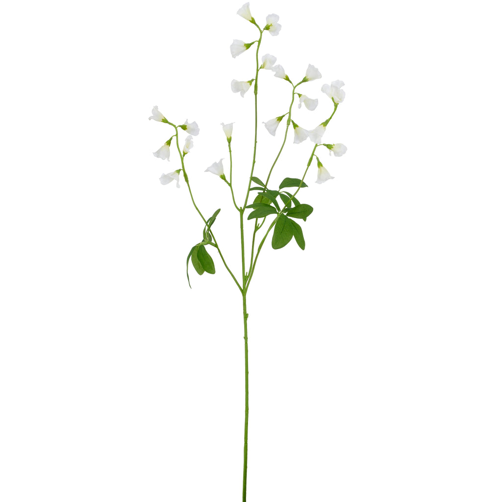 Kunstig hvid klokkeblomst på 68 cm med grønne blade