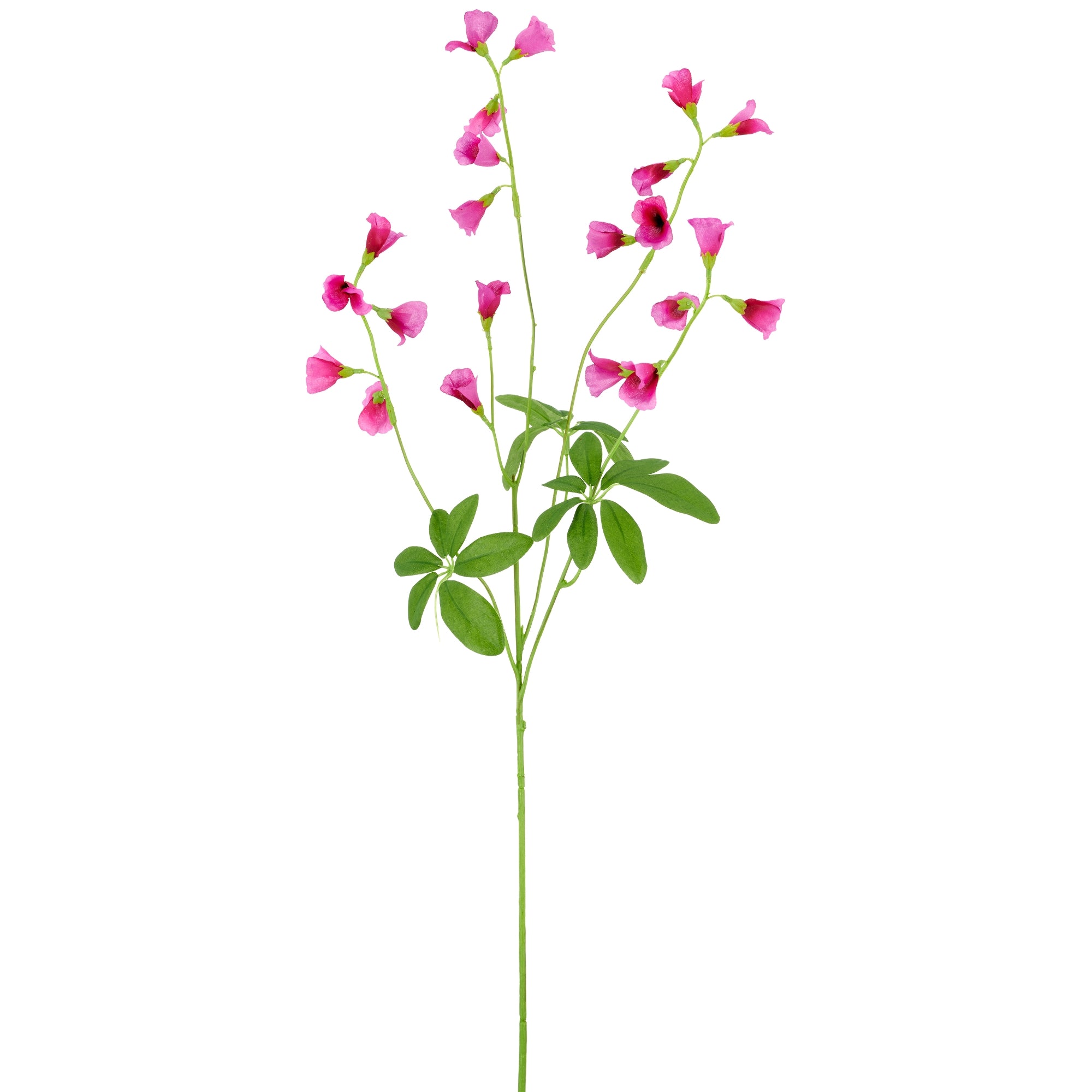 Kunstig pink klokkeblomst på 68 cm med grønne blade