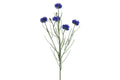 Kunstig kornblomst buket i blå på 66 cm med lange grønne stilke