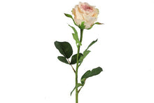 Kunstig cremefarvet rose på 70 cm til vase