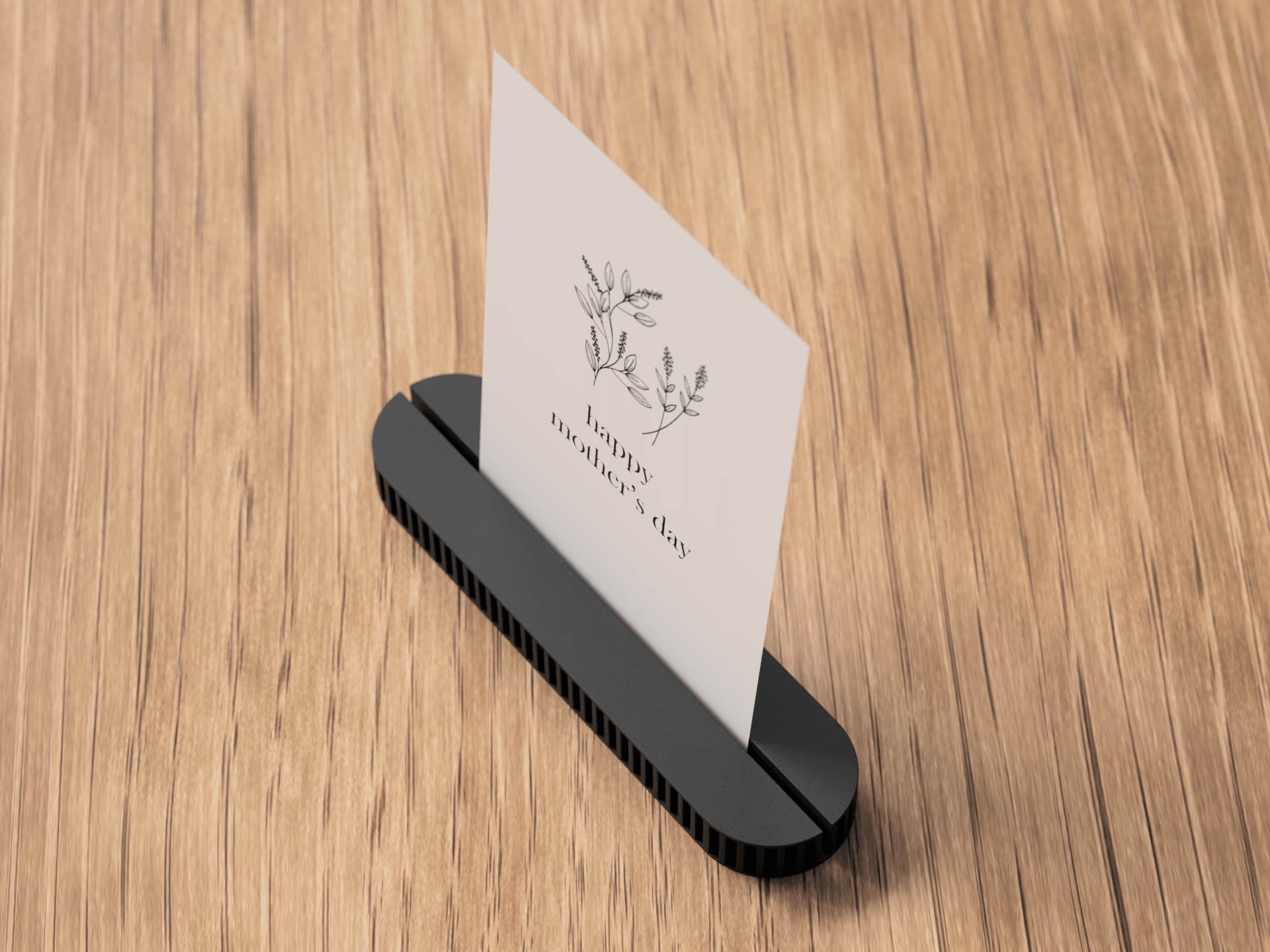 Minimalistisk fotoholder - passer til kort op til 16 cm bred