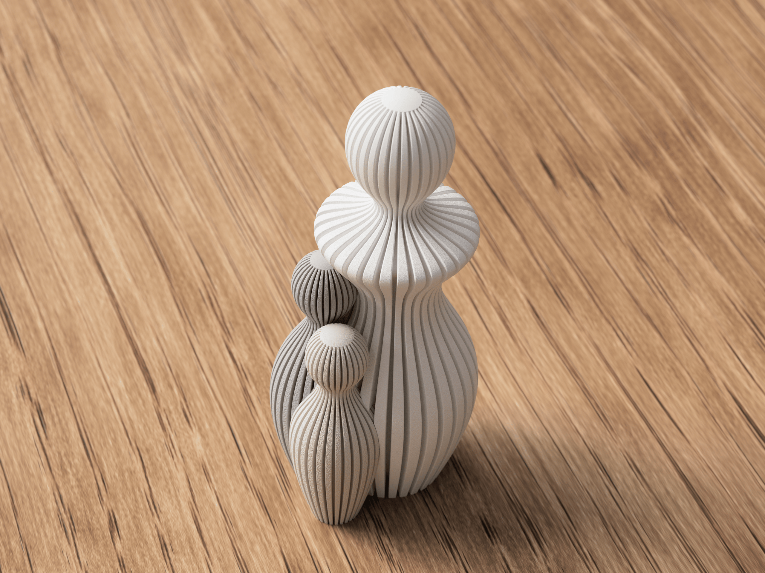 Mors Dag skulptur med 2 børn opstillet på reolopstilling i nordisk indretning