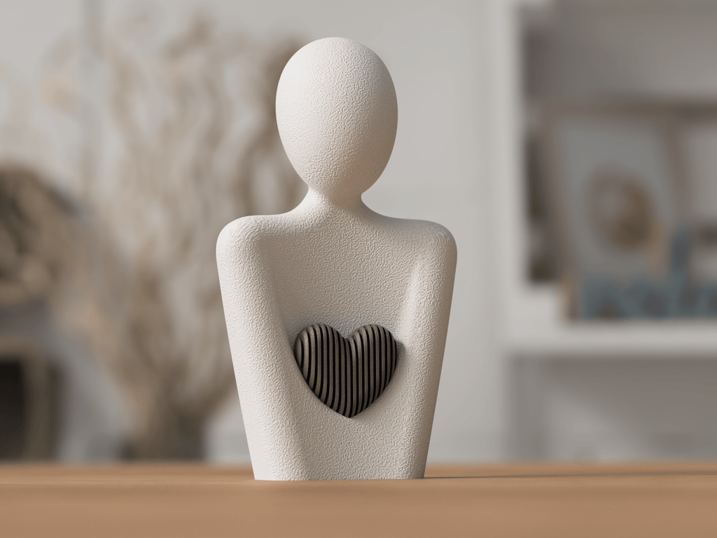 Morsdag hjerte figur i hvid - smuk gave til mor med følelsesfuldt design