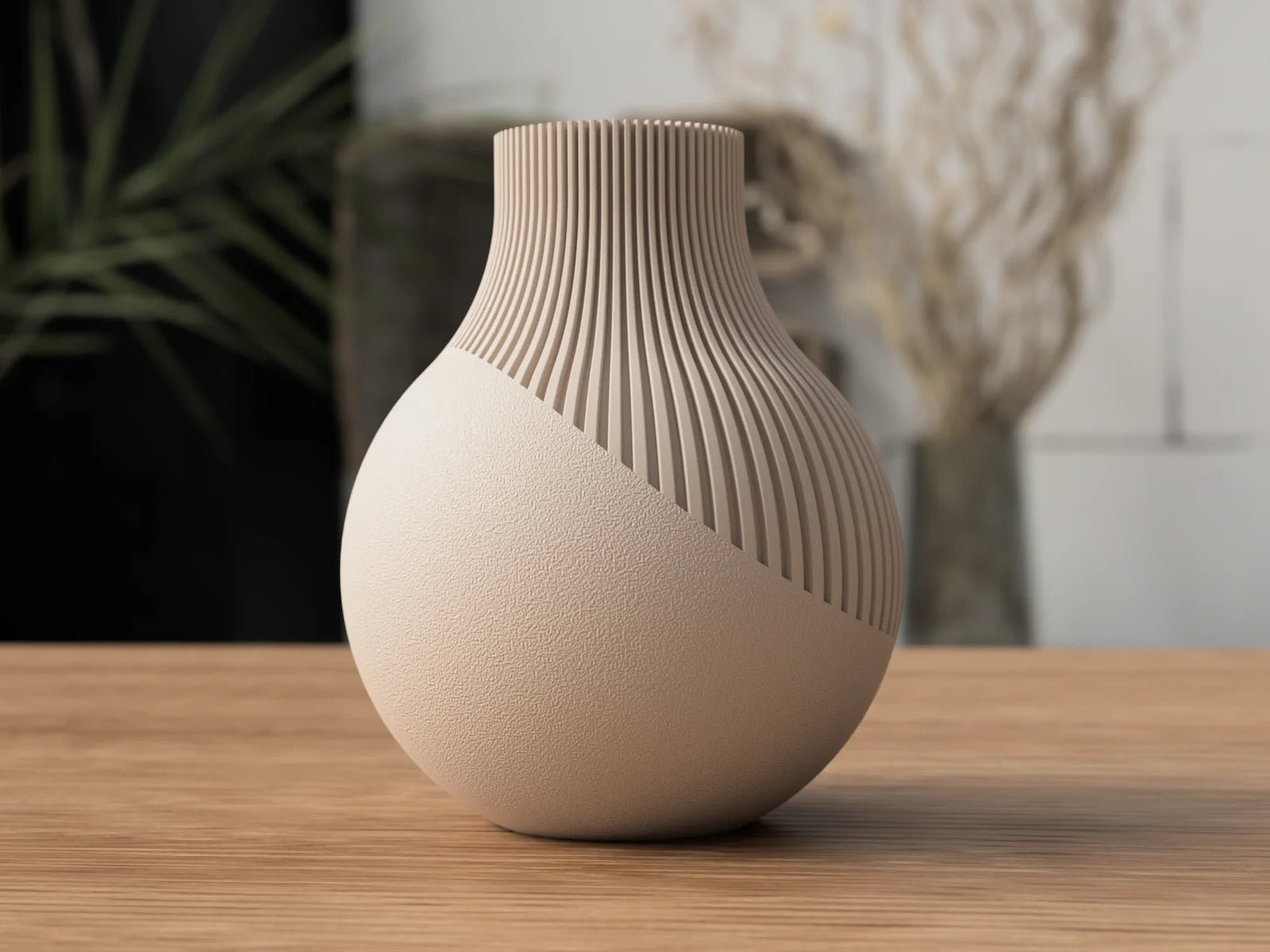 Neki vase i benhvid mat – minimalistisk 3D-printet vase i nordisk design