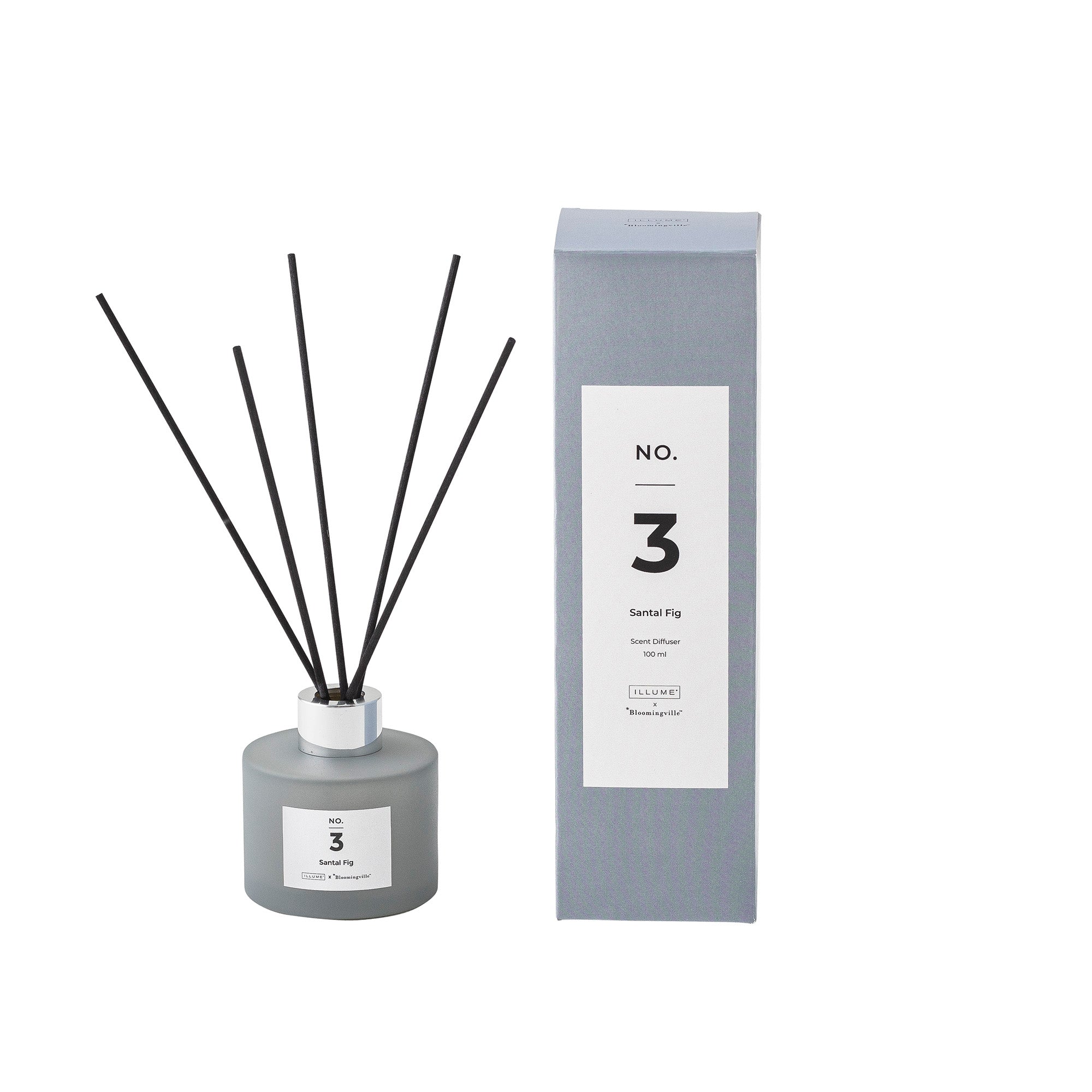 NO. 3 Santal Fig duftpinde med grå gaveæske – produktbillede af duftspredere fra ILLUME x Bloomingville