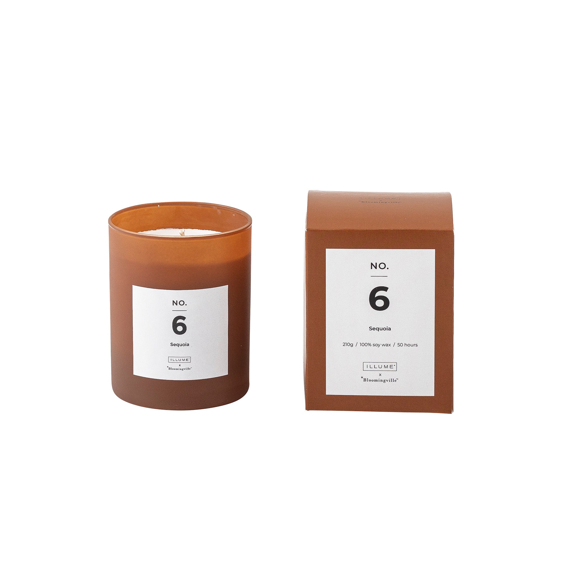 NO. 6 Sequoia duftlys med brun gaveæske – produktbillede fra ILLUME x Bloomingville
