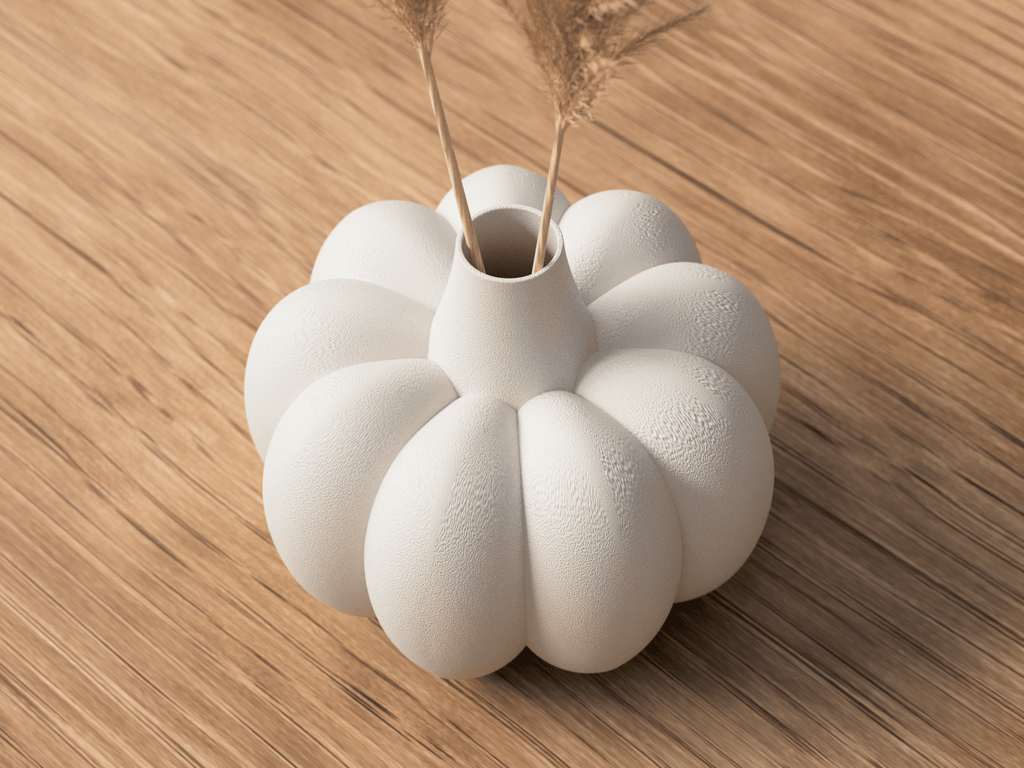 Nordisk vase til tørrede blomster - detalje af minimalistisk design i bæredygtig PLA