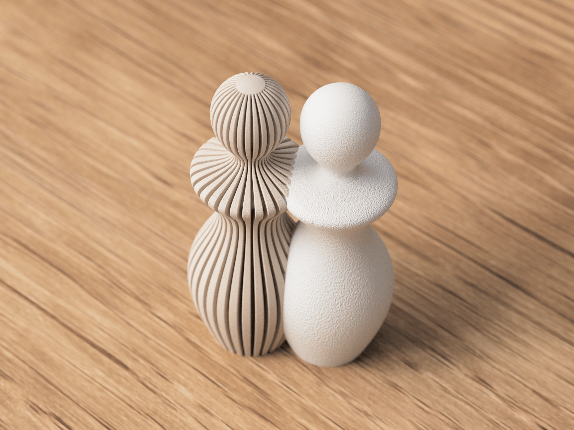 Elegante par-statuer med to kvinder i PLA - romantisk gave til bryllupsdag eller Valentinsdag