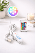 RGB LED lamp kit med 12 farverige lys og trådløs fjernbetjening til nordisk boligindretning og stemningslys