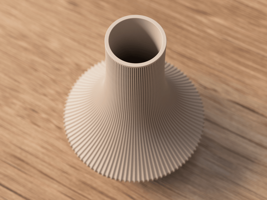 Detalje af ribbede kanter på Shinto Vase med japansk-inspireret design