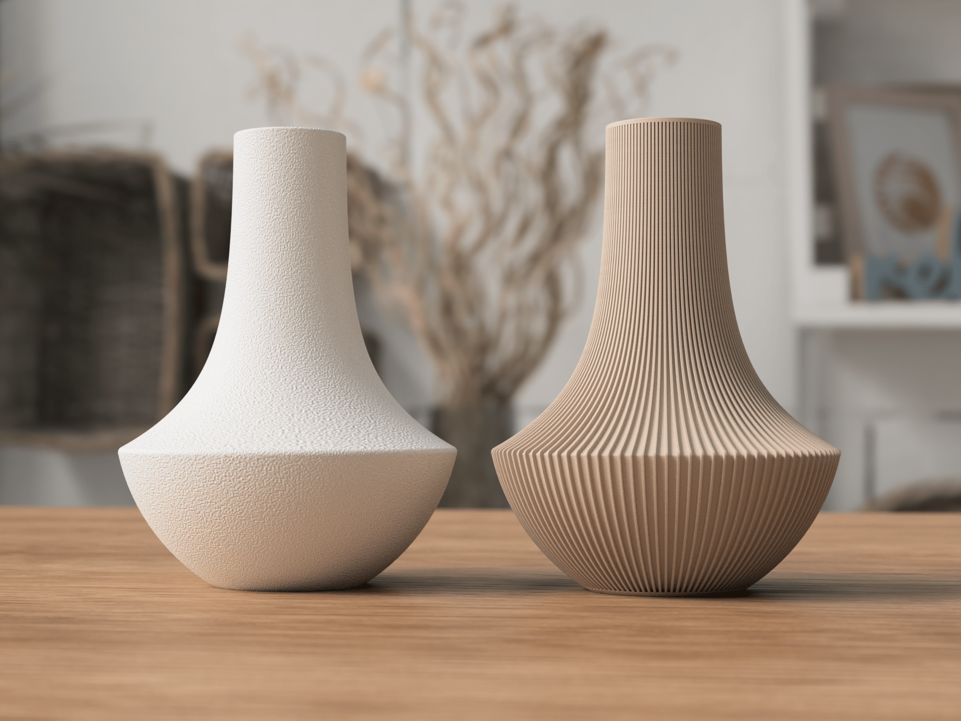 Shinto Vase i ribbet version - minimalistisk nordisk design inspireret af japansk æstetik
