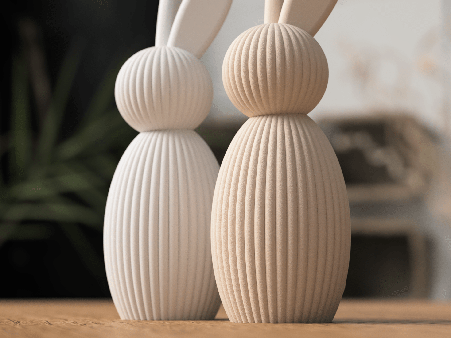 Skandinavisk påskehare minimalistisk hvid - moderne påskepynt