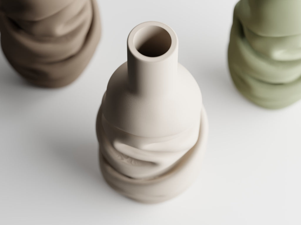 Svøb vase set oppefra med den smalle flaskehals